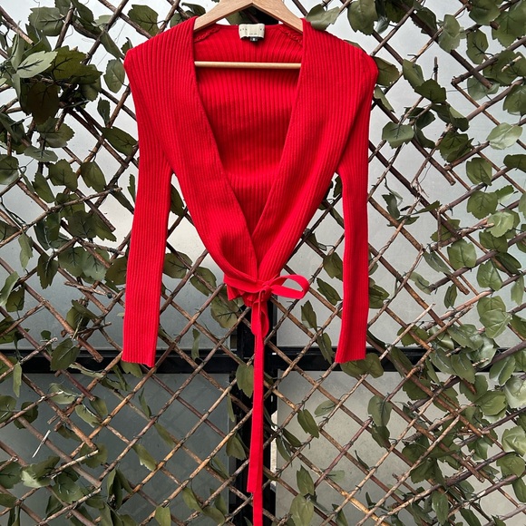 Giu Giu Nonna ballet wrap top, pomodoro - Picture 3 of 8